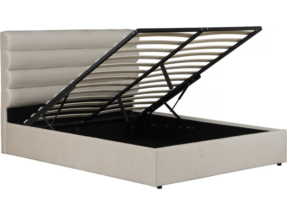 Design fluwelen tweepersoonsbed "Livigno" - 140 x 190 cm - Beige
