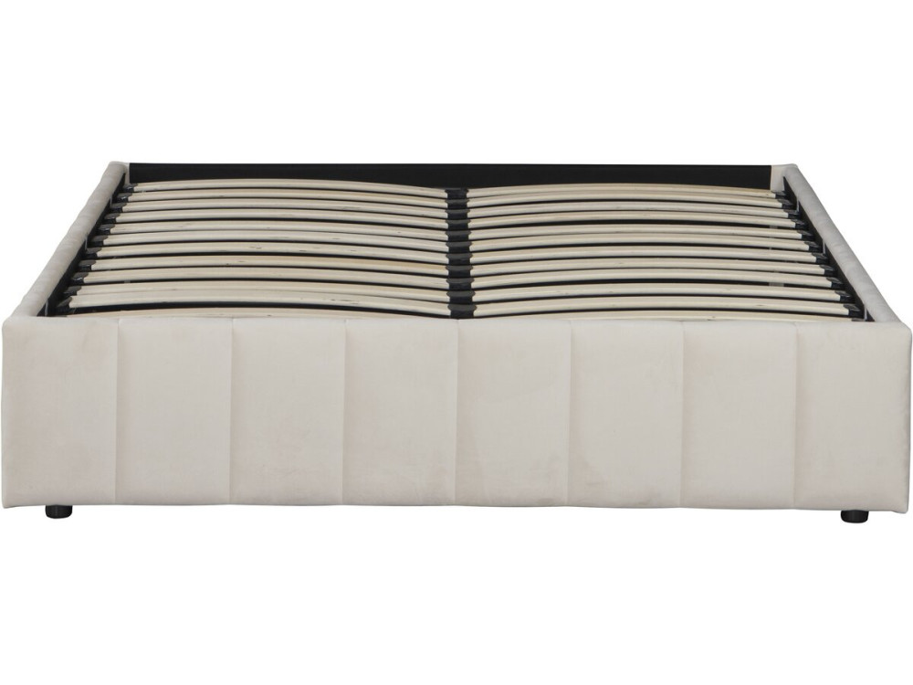 Meribel" fluwelen tweepersoonsbed met box - Beige - 140 x 190 cm