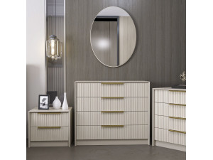 Houten ladekast "Kale" - 100 x 45 x 85 cm - Beige 2