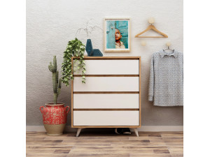 Houten ladekast "Suvera" - 70 x 40 x 86 cm - Beige 2