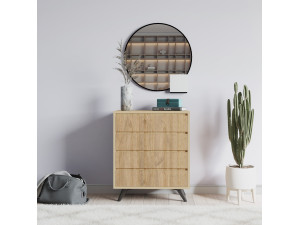 Houten ladekast "Suvera" - 70 x 40 x 86 cm - Lichtbruin 2