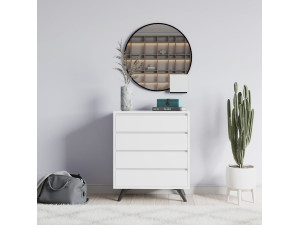 Houten ladekast "Suvera" - 70 x 40 x 86 cm - Wit 2