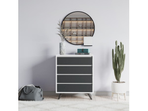 Houten ladekast "Suvera" - 70 x 40 x 86 cm - Wit 2