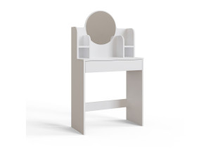 Kaptafel "Idis" met houten spiegel - 75 x 35 x 135 cm - Wit