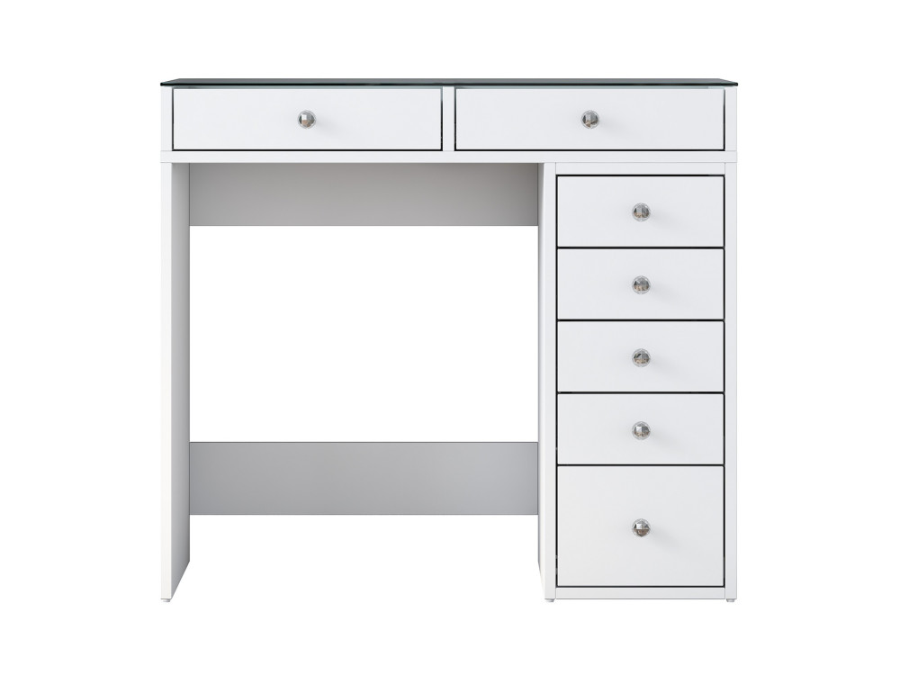 Kaptafel "Soma" met ingebouwde houten laden - 90 x 44 x 80 cm - Wit