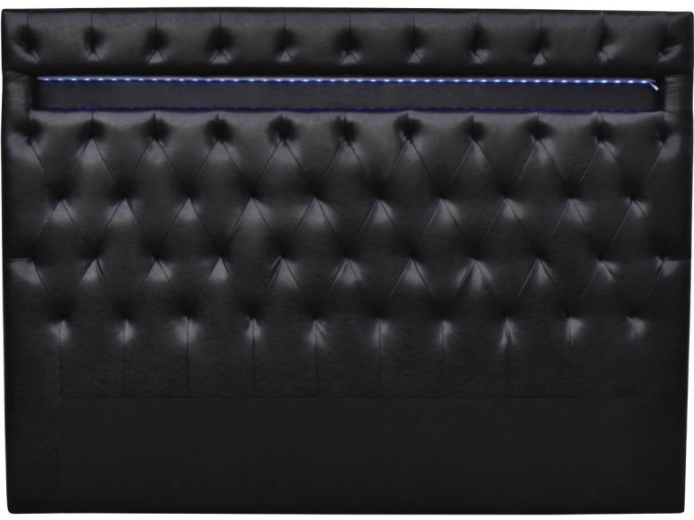 Hoofdbord bed met led verlichting "Déco" - 149 cm - Zwart