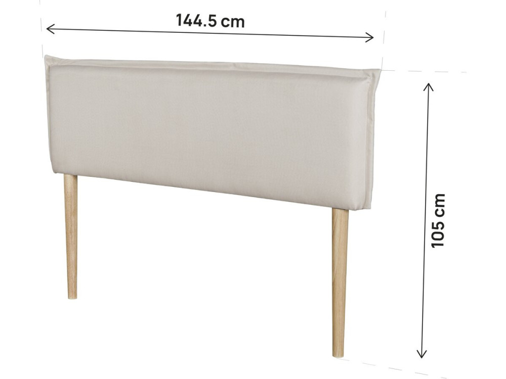 Jessica" hoofdbord in linnen - 140 cm - Beige