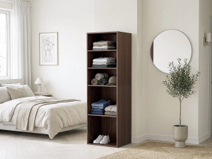 Opéra" kledingkast met 5 legplanken - 60 x 45 x 180 cm - Bruin 2