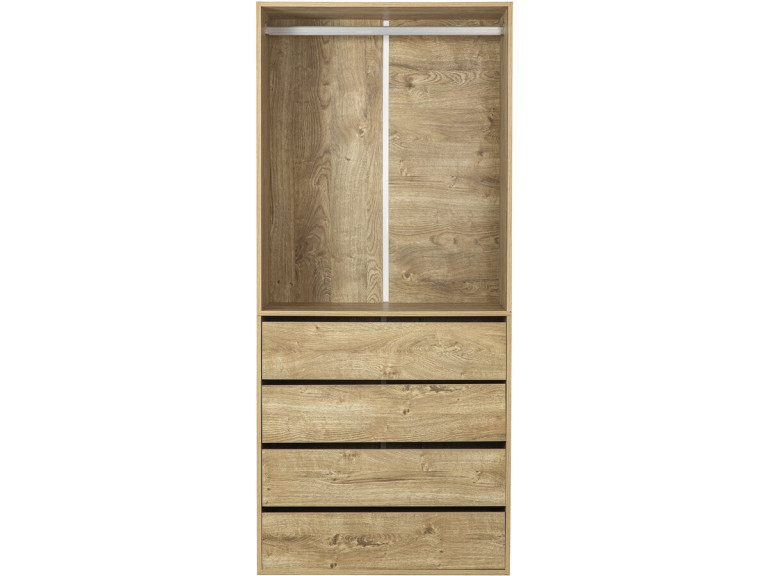 Kledingkast "Opéra" met 4 laden en 1 hangruimte - 80 x 45 x 180 cm - Beige