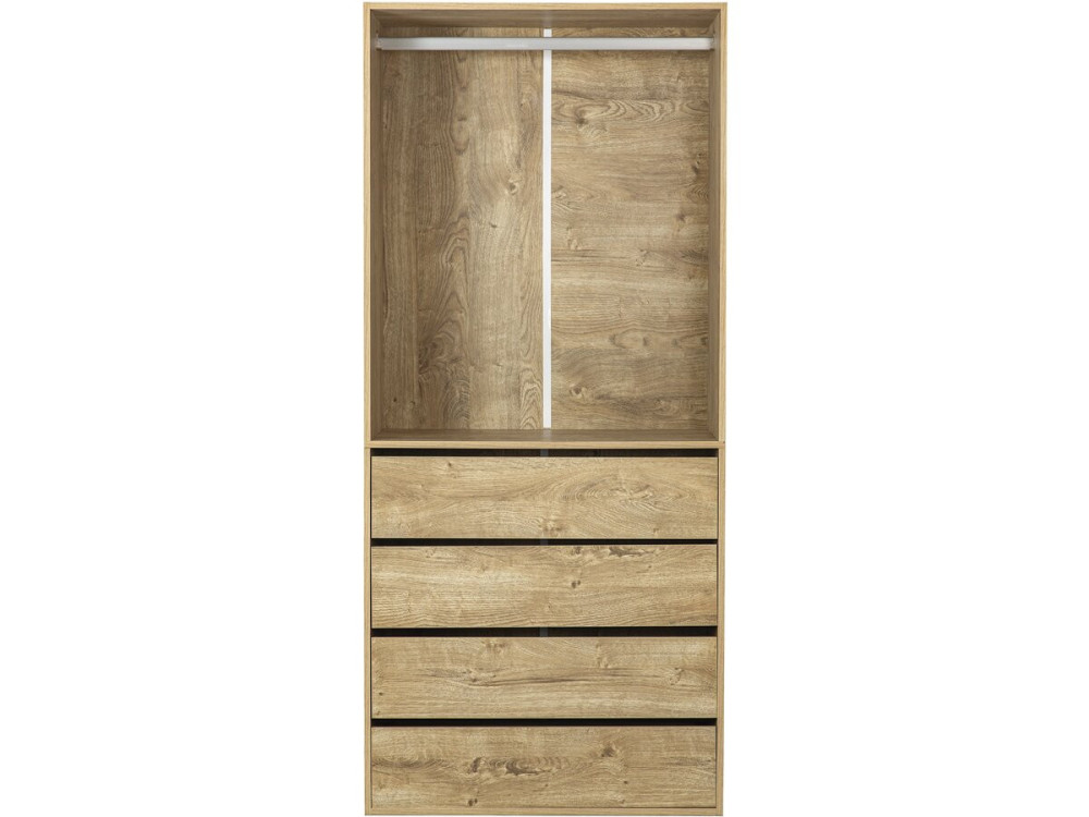 Kledingkast "Opéra" met 4 laden en 1 hangruimte - 80 x 45 x 180 cm - Beige