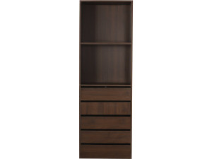 Kledingkast "Opéra" met 5 laden en 2 legplanken - 60 x 45 x 180 cm - Bruin