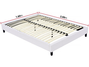 Bed bedframe met lattenbodem - 160 x 200 cm - 13 latten - Wit 2