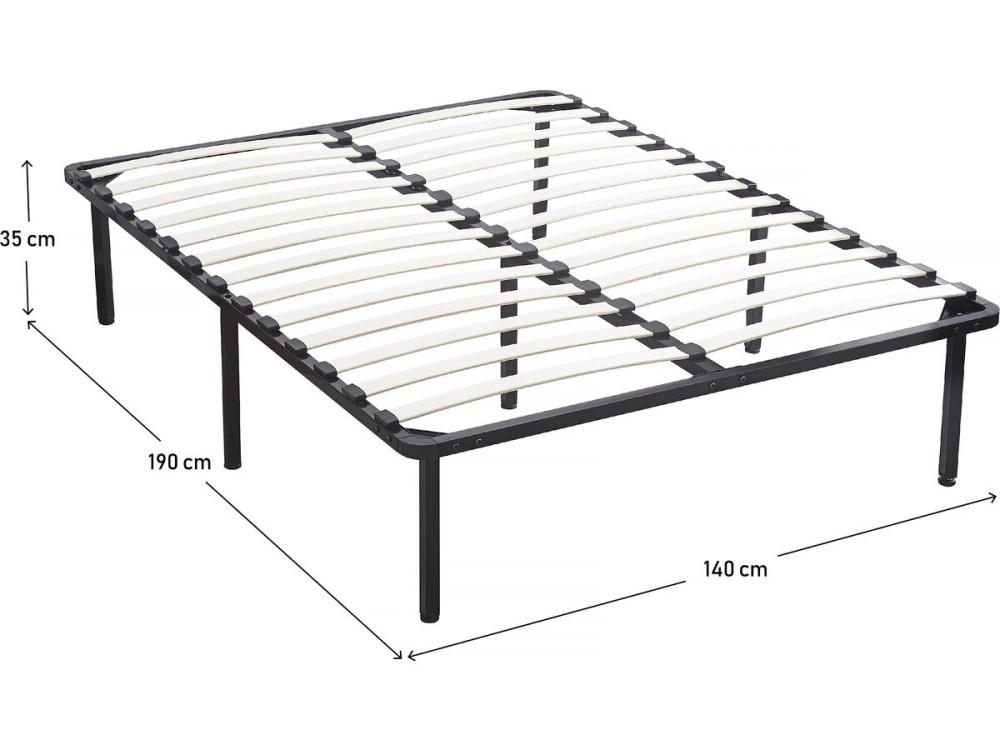 Lattenbodem + pootjes voor matras - 140 x 190 cm - 26 latten