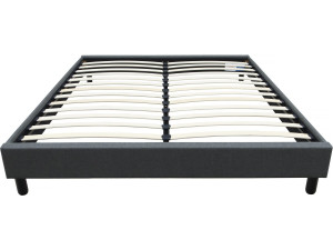 Tweepersoonsbed bedframe bed "Andy" stof - 160 x 200 cm - Grijs antraciet