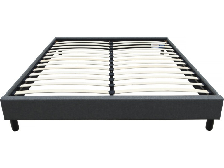 Tweepersoonsbed bedframe bed "Andy" stof - 160 x 200 cm - Grijs antraciet