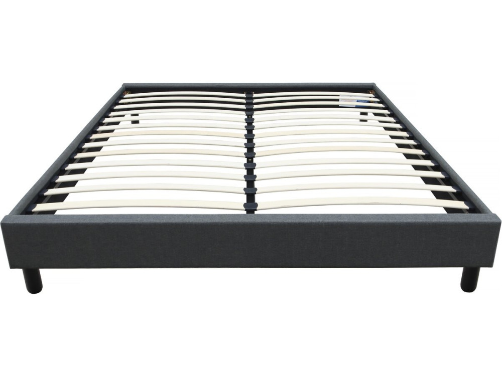 Tweepersoonsbed bedframe bed "Andy" stof - 160 x 200 cm - Grijs antraciet