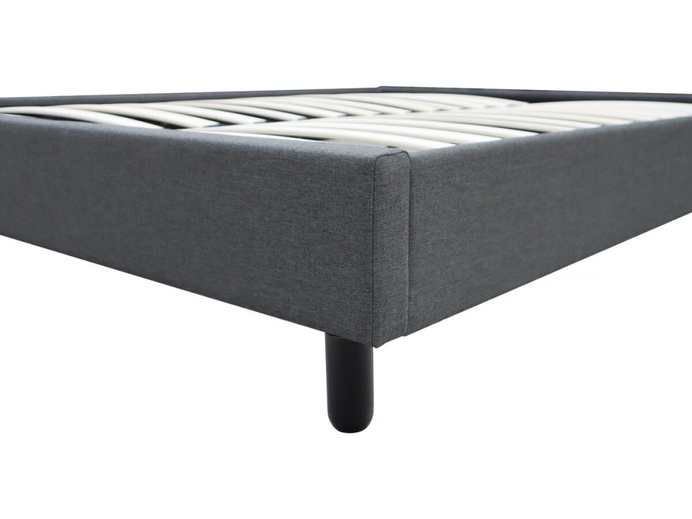 Tweepersoonsbed bedframe bed "Andy" stof - 160 x 200 cm - Grijs antraciet