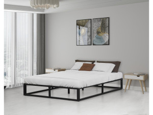 Tweepersoonsbed bedframe bed metaal 160 x 200 cm - Zwart 2