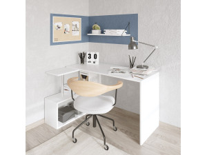 Gelincik" houten bureau - 130 x 109 x 74 cm - Wit 2