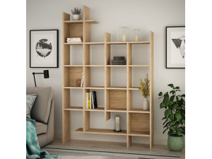 Houten boekenkast "Manco" - 122 x 25 x 188 cm - Eikenhout 2