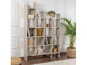 Houten boekenkast "Manco" 122 x 25,5 x 188 cm - Zandsteen 2