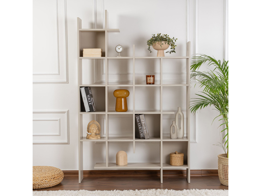 Houten boekenkast "Manco" 122 x 25,5 x 188 cm - Zandsteen