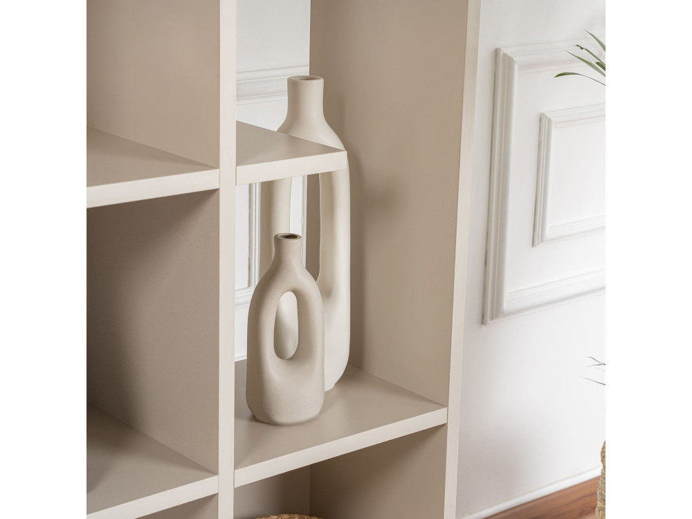 Houten boekenkast "Manco" 122 x 25,5 x 188 cm - Zandsteen