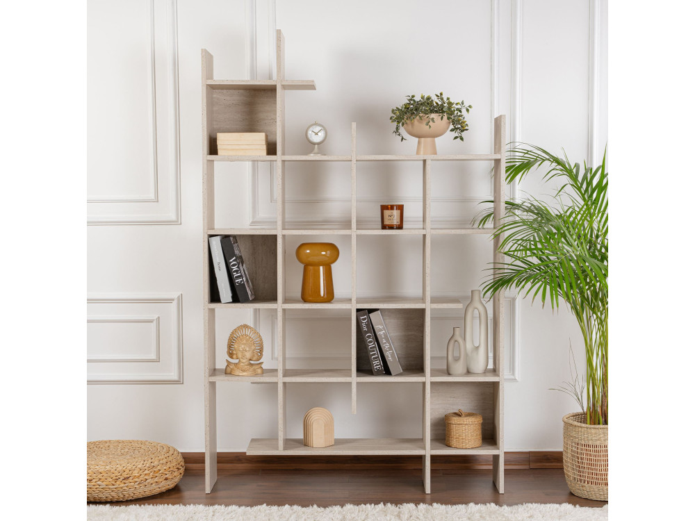 Houten boekenkast "Manco" 122 x 25,5 x 188 cm - Travertin