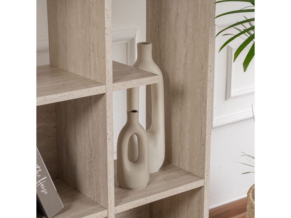 Houten boekenkast "Manco" 122 x 25,5 x 188 cm - Travertin