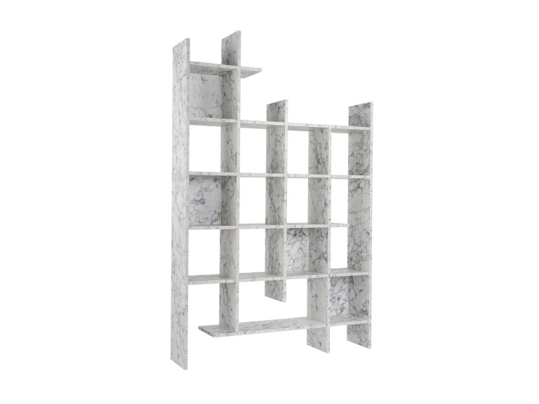 Houten boekenkast "Manco" 122 x 25,5 x 188 cm - Carrara marmer