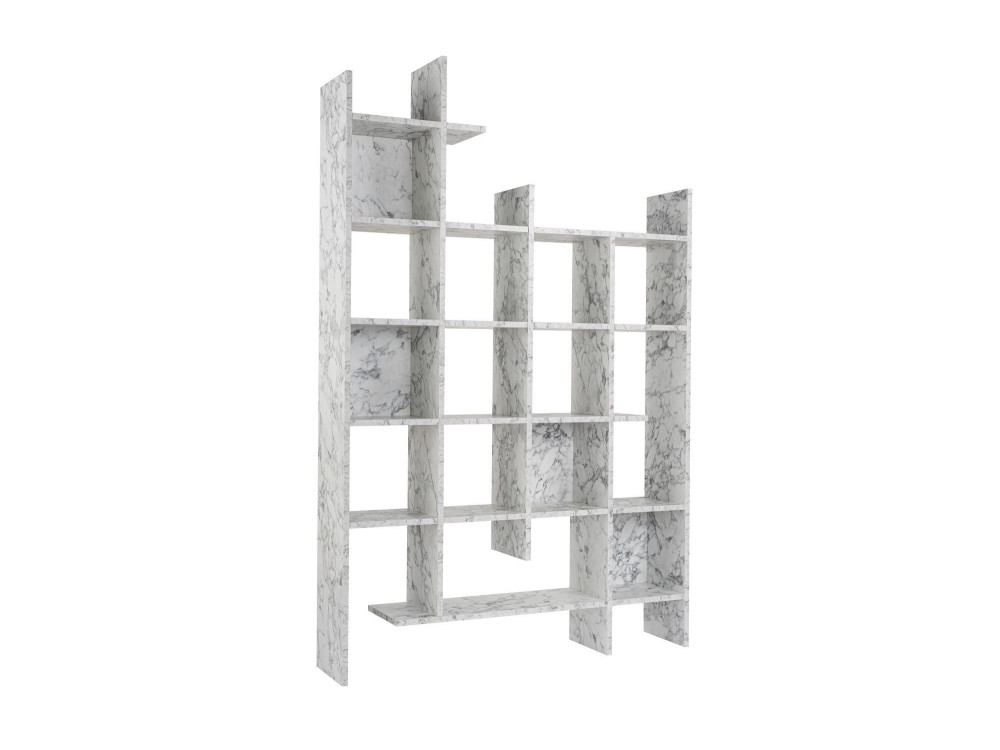 Houten boekenkast "Manco" 122 x 25,5 x 188 cm - Carrara marmer