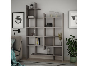 Houten boekenkast "Manco" 122 x 25,5 x 188 cm - Licht Mokka 2