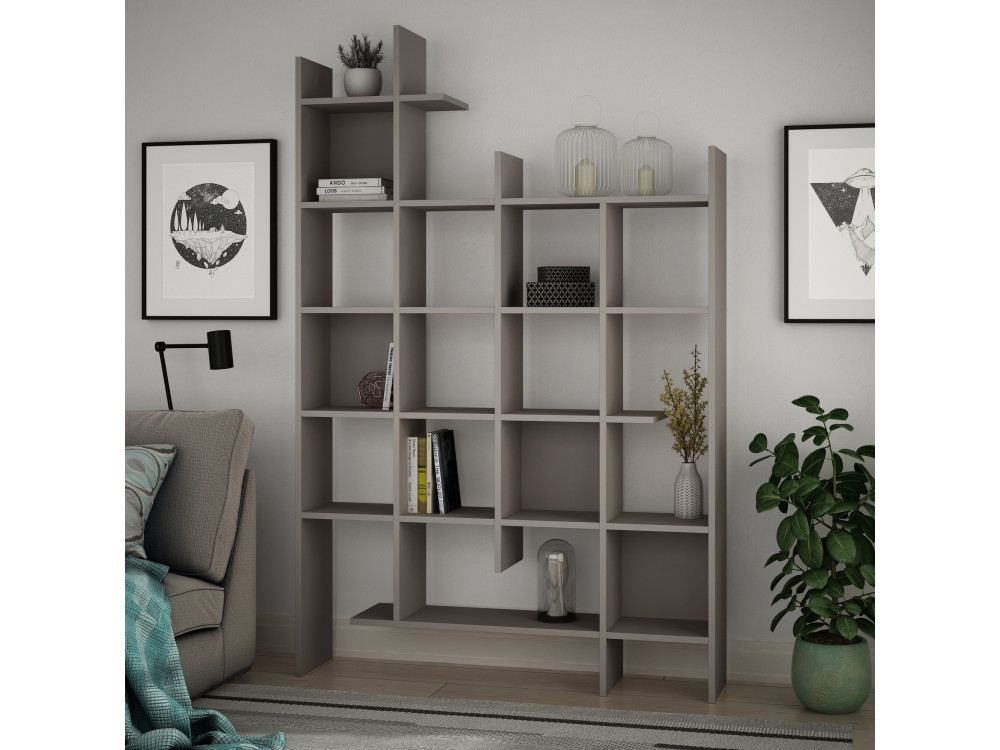 Houten boekenkast "Manco" 122 x 25,5 x 188 cm - Licht Mokka