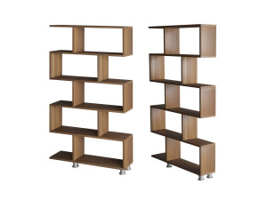 Houten boekenkast "Nilüfer" 90 x 20 x 156 cm - Notenhout