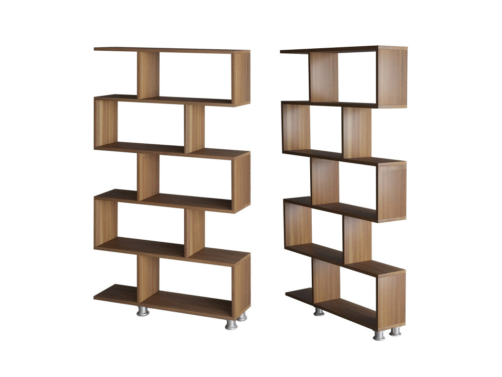 Houten boekenkast "Nilüfer" 90 x 20 x 156 cm - Notenhout
