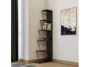 Houten boekenkast "Melinos" - 50 x 22 x 150 cm - Antracietgrijs 2