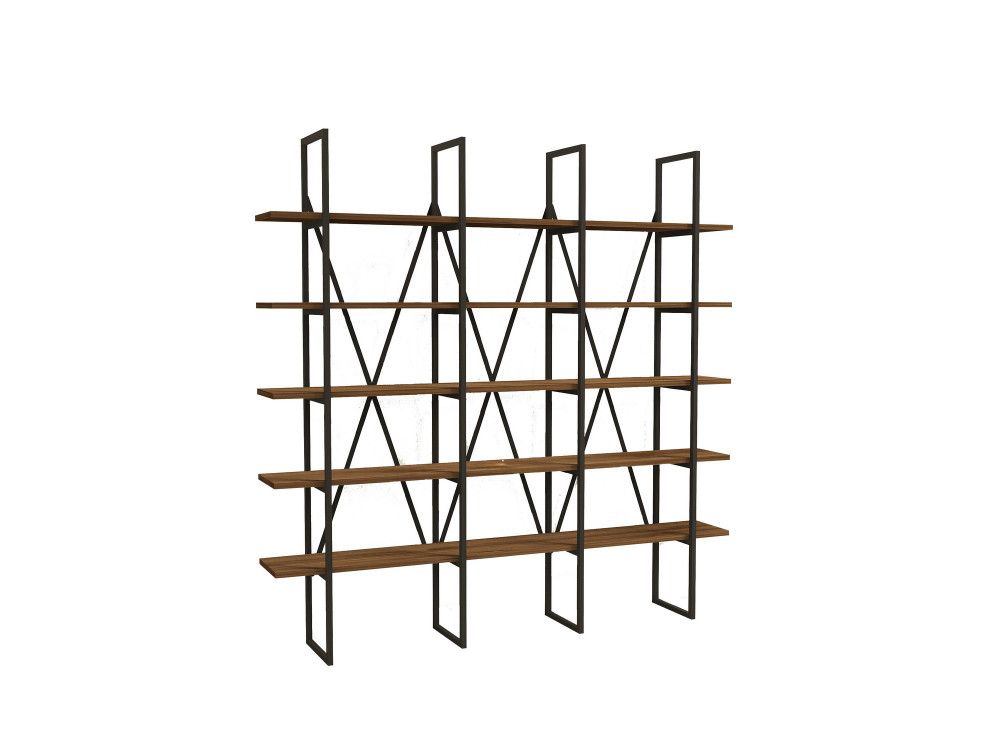 Houten boekenkast "Beylerbeyi" - 160 x 26 x 160 cm - NotelaarZwart