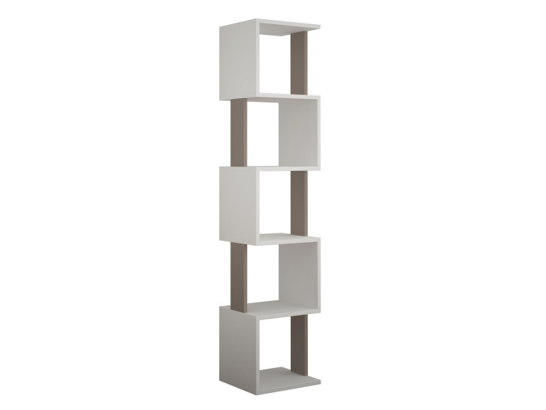 Houten boekenkast "Piri" - 35 x 30 x 161 cm - WitLichtmokka