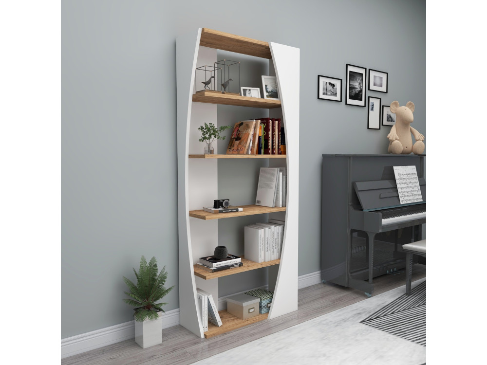 Houten boekenkast "Selge" - 63 x 23 x 150 cm - Atlantic PineWit