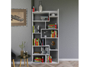 Houten boekenkast "Kuttap" - 90 x 22 x 182 cm - Wit 2