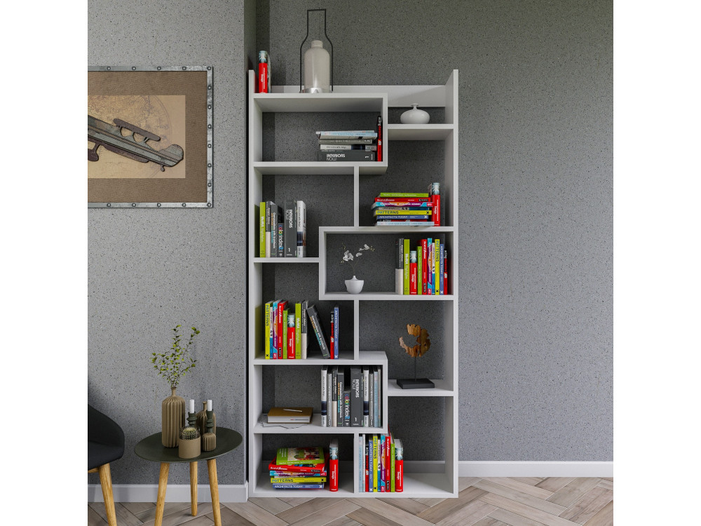 Houten boekenkast "Kuttap" - 90 x 22 x 182 cm - Wit