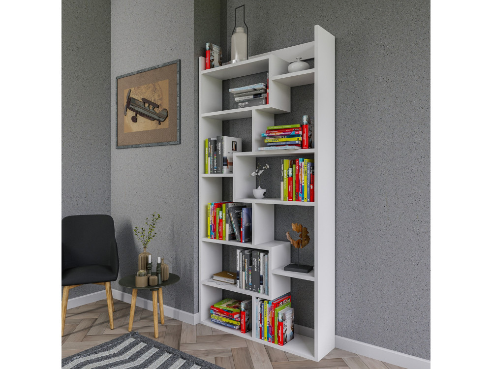 Houten boekenkast "Kuttap" - 90 x 22 x 182 cm - Wit