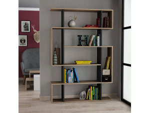 Houten boekenkast "Mito" - 110 x 25 x 161 cm - Sonoma EikAnthraciet 2