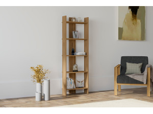 Houten boekenkast "Virba" - 52 x 22 x 149 cm - Notelaar 2