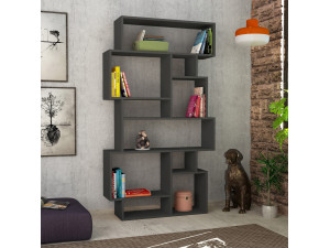 Houten boekenkast "Karmato" 96 x 25,5 x 168,5 cm - Antraciet 2