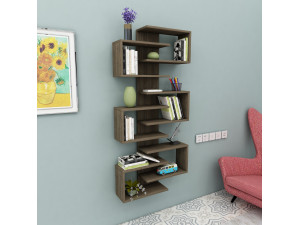 Houten boekenkast Lotus - 75 x 21 x 161 cm - Notenhout 2