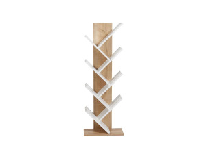 Tuval 066" houten boekenkast - 46 x 22 x 129 cm - Eik, Wit