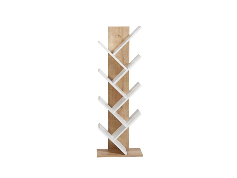 Tuval 066" houten boekenkast - 46 x 22 x 129 cm - Eik, Wit