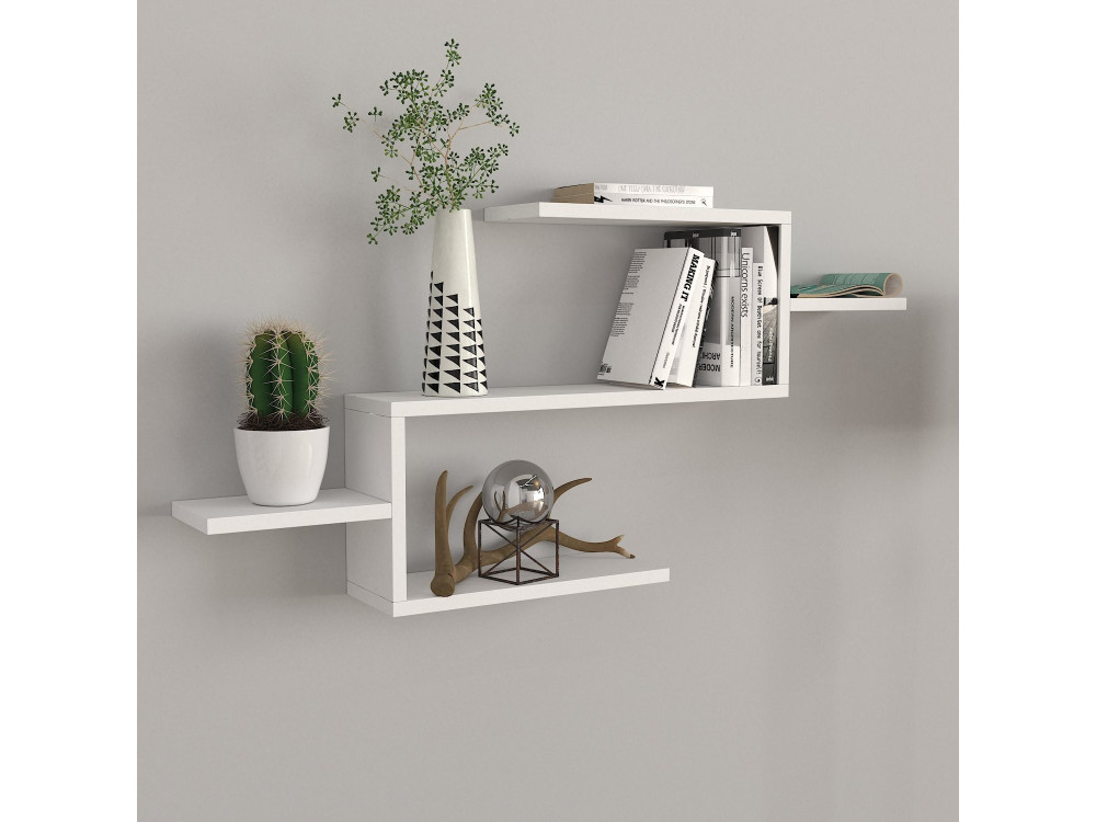 Houten boekenkast "Twist" - 104 x 14 x 49 cm - Wit
