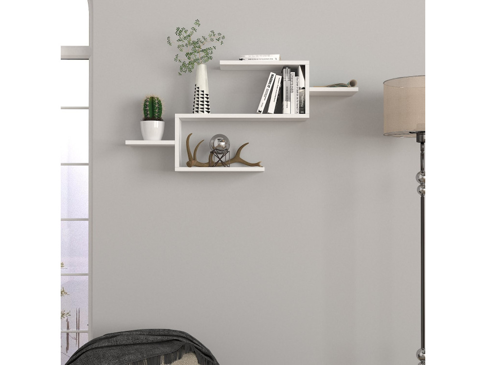 Houten boekenkast "Twist" - 104 x 14 x 49 cm - Wit